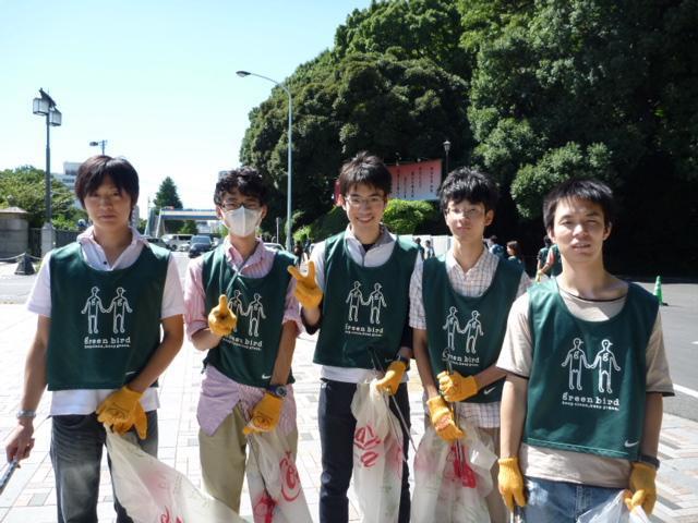 緑の鳥たち、表参道に集まる。画像