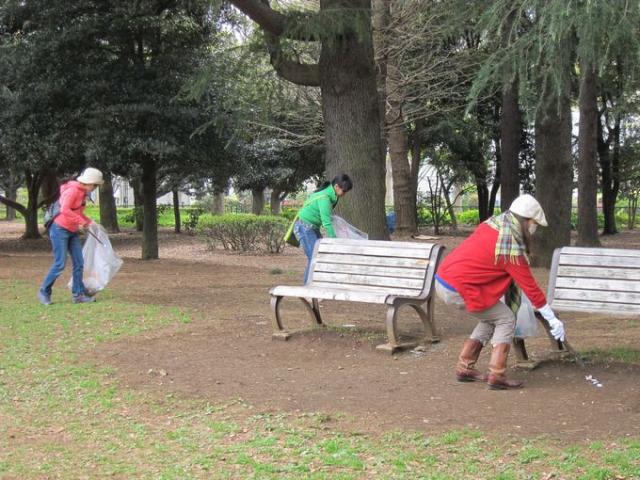 お花見のあとの代々木公園そうじ画像