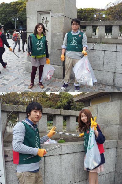 爽やかな緑が似合う表参道での朝そうじ画像