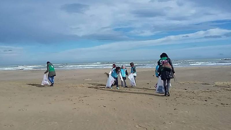 海でお掃除。画像