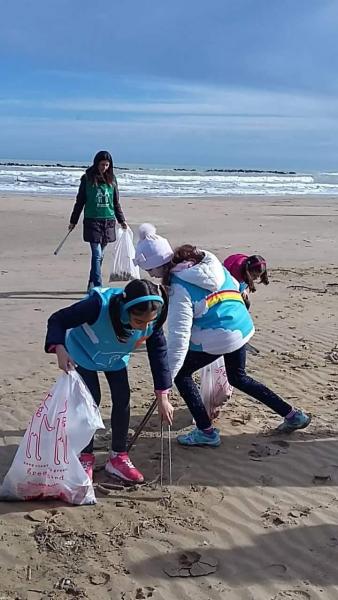 海でお掃除。画像