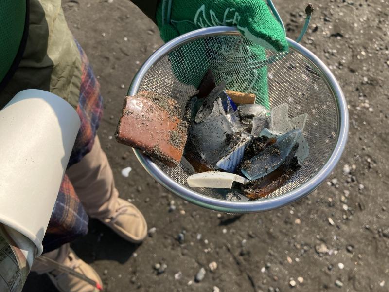 今日はマイクロプラスチックよりもガラス片画像