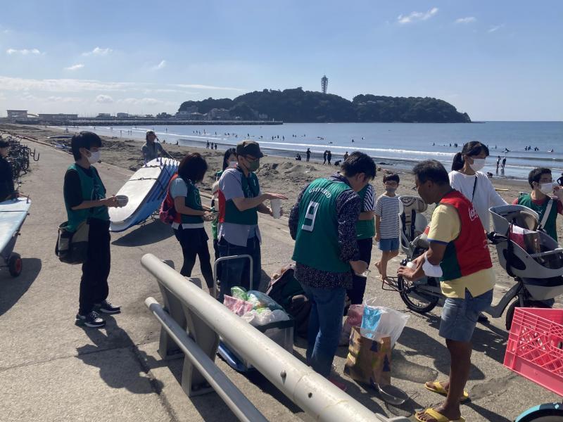 湘南！江の島片瀬西浜海岸マイクロプラスチックビーチクリーン！画像