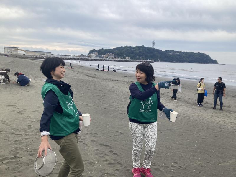 湘南！江ノ島片瀬西浜海岸マイクロプラスチックビーチクリーン！画像