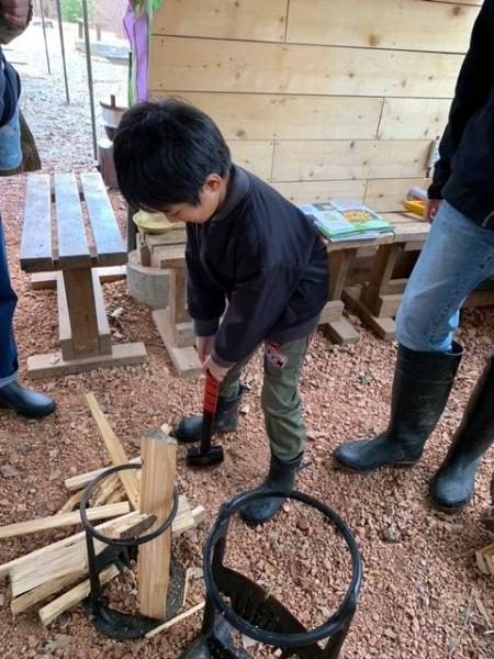 南信州チーム　森での活動　羽釜ご飯画像