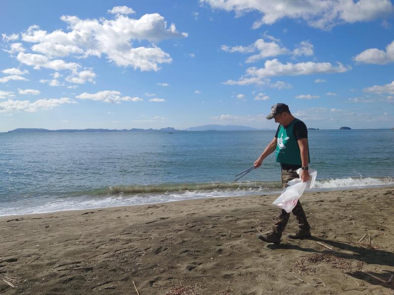 海のモーニングおそうじ画像