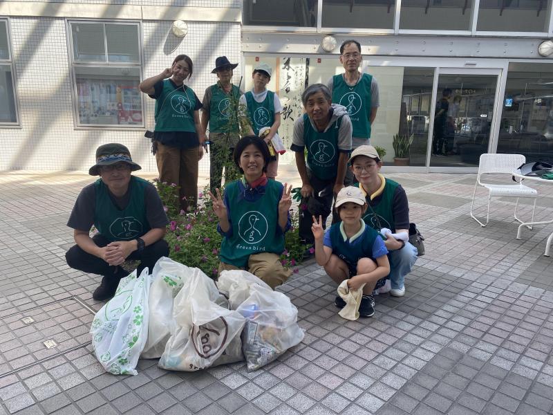 彫刻ロード川沿いおそうじ画像