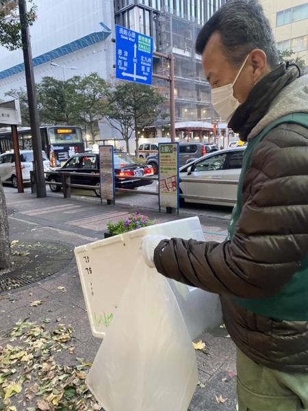 福岡天神　風ツヨっっっっ！！！　土曜そうじ彡画像