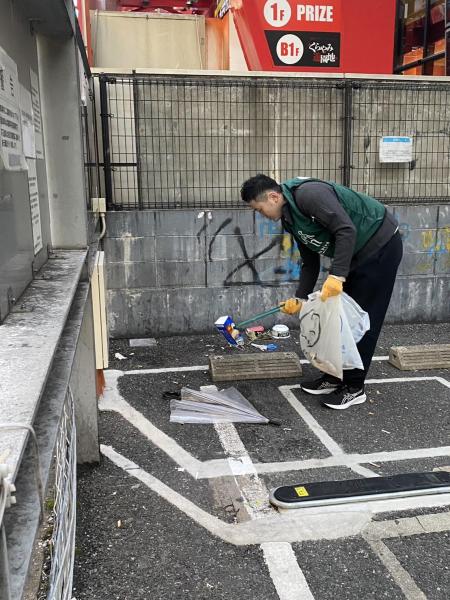 福岡天神　風ツヨっっっっ！！！　土曜そうじ彡画像