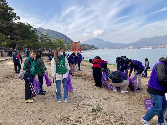 【広島】12月のサンフレッチェ広島さんコラボ宮島ビーチクリーン画像