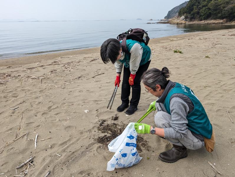 海のモーニングおそうじ画像