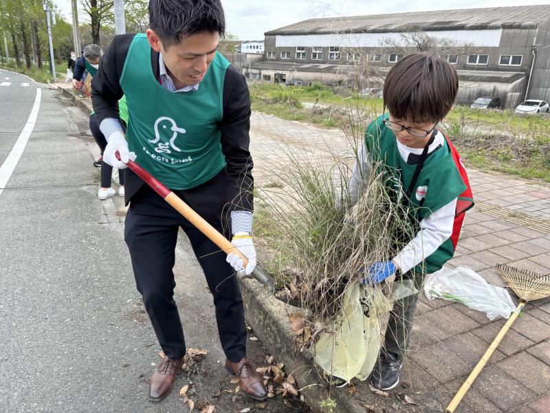 防災グリーンバードイオンモール大牟田店さんコラボお掃除画像