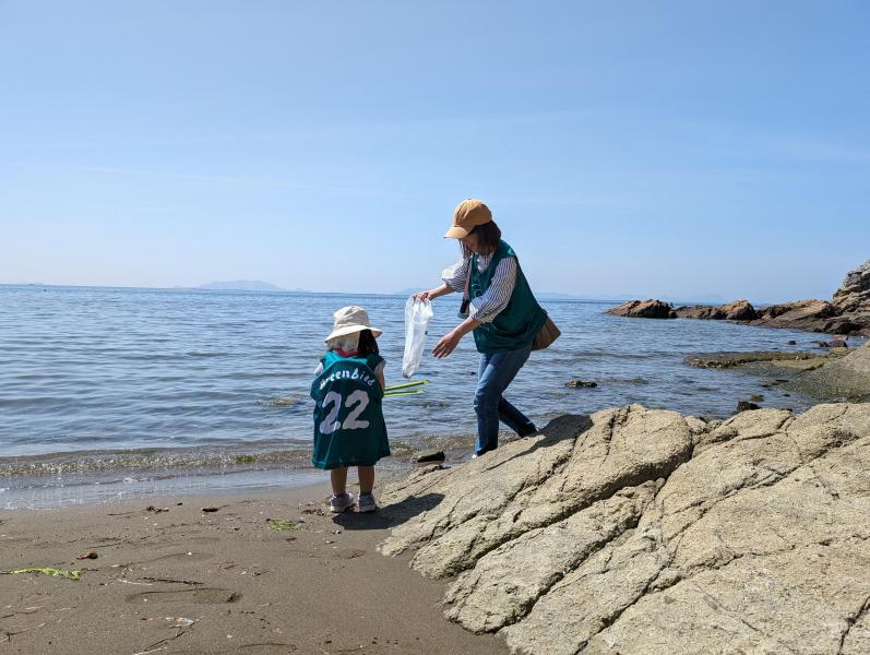 海のモーニングおそうじ画像