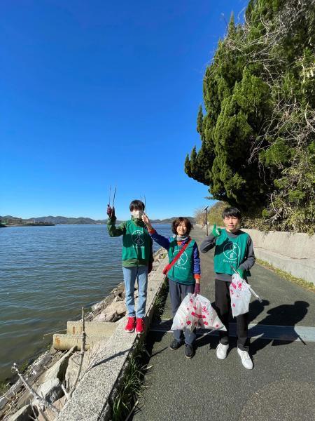 【米子】彫刻ロード川沿いおそうじ画像