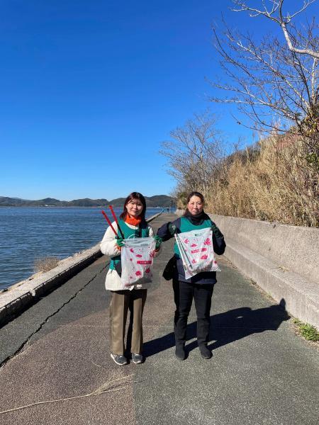 【米子】彫刻ロード川沿いおそうじ画像