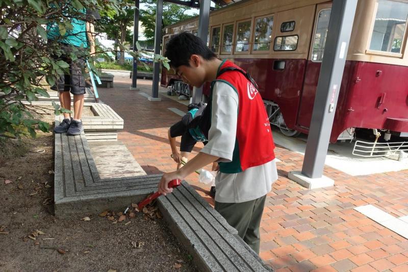 大牟田チーム大牟田駅前お掃除＆HUGゲーム画像