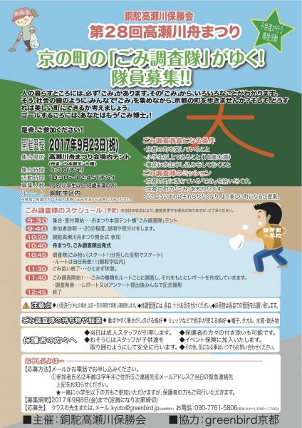 【イベントスタッフ募集】子供達と町のごみ調査！！画像