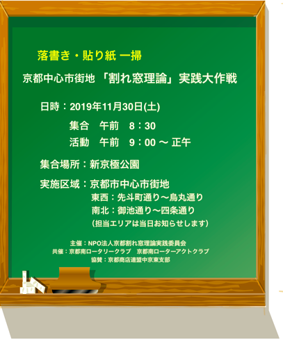 【京みやこ】落書き・貼り紙一掃「割れ窓理論」実践大作戦画像
