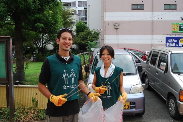 英会話でゴミ拾い☆画像