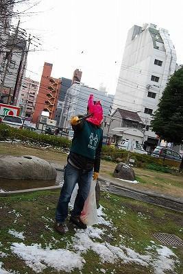 雪とゴミとgreen bird画像