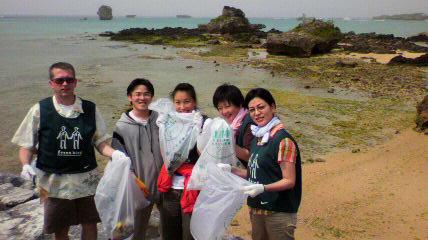 「海をきれいに！」恩納村海浜公園画像