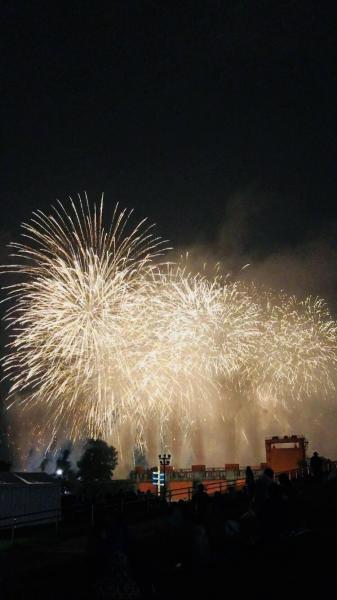 秋の夜空に咲く北区の花火画像