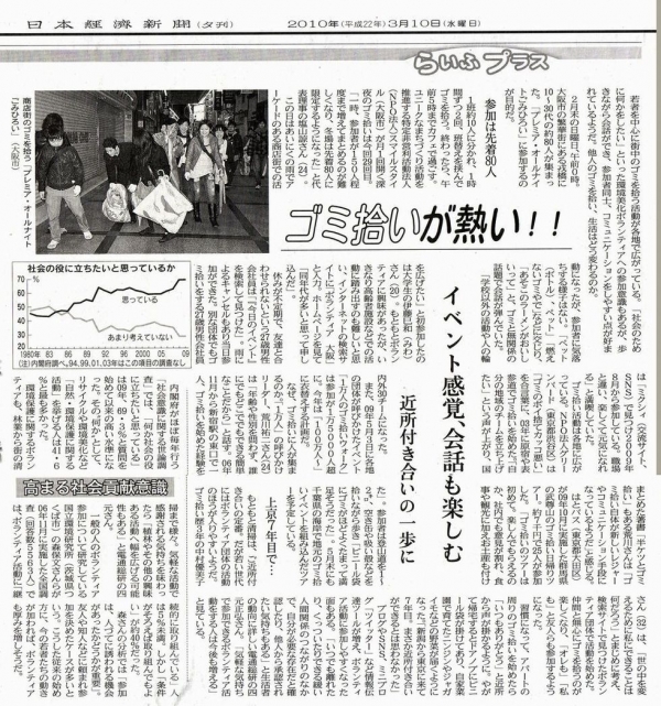 日本経済新聞夕刊2010.3.10画像