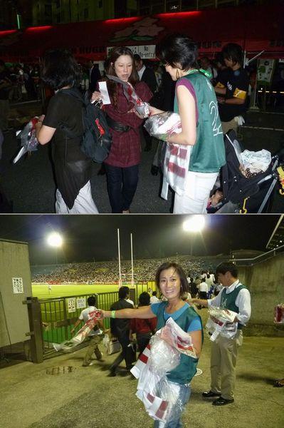 ジャパンラグビートップリーグ開幕戦コラボそうじ画像