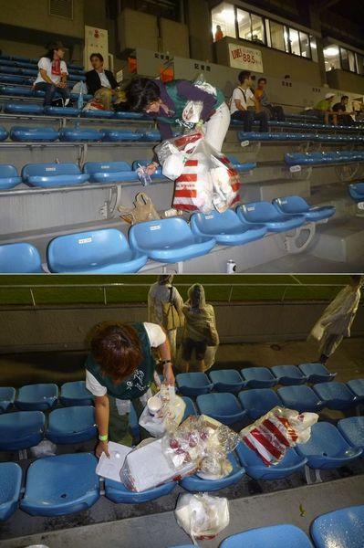 ジャパンラグビートップリーグ開幕戦コラボそうじ画像